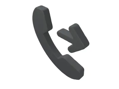 Phone Call Symbol v1 001 Low-poly 3D model