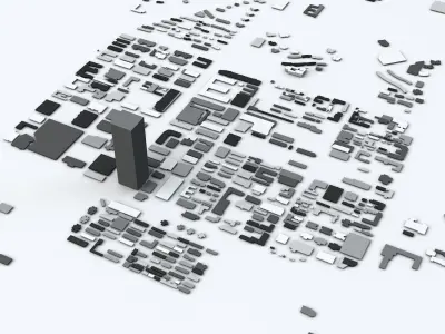 Shenzen Streets and Buildings 3D model