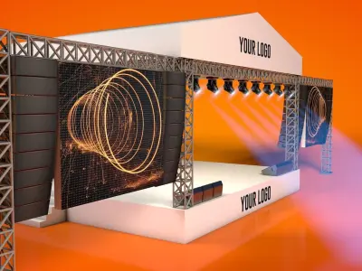 Fast Render Outdoor Concert Stage Low-poly 3D model