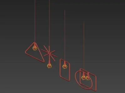 Vintage set of pendants 3D model