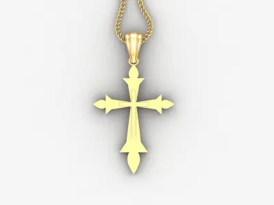 Light Gold 18K Cross Pendant 2CP021 3D print model