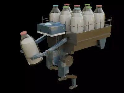 Milkman Robot Low-poly 3D model