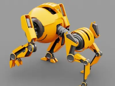 Q BOT rigged character rigged 3D model