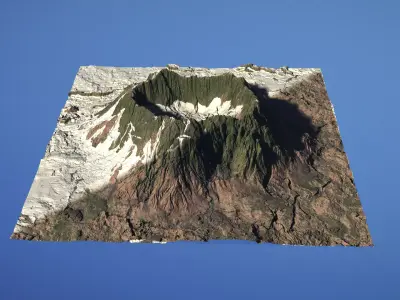 Landscape Environment Volcano Snow 14 Low-poly 3D model