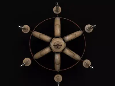 Medieval Stone Chandelier Low-poly 3D model