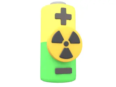 Nuclear Battery Icon v1 004 Low-poly 3D model