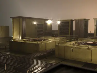 Building roof industry stuff collection  3D model