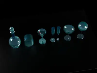 glass bottles 3D model