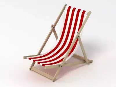 Beachchair beach chair with stripes 3D model
