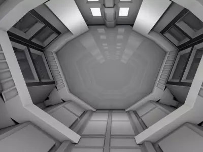 Sci Fi Corridor Low-poly 3D model shop
