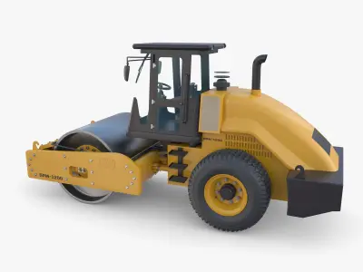 Road roller V5 Low-poly 3D model
