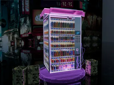 Cyberpunk Neon-Lit Sci-Fi Futuristic Vending Machine 3D model