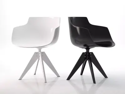 Flow Armchair VN 4-legged oak 3D model