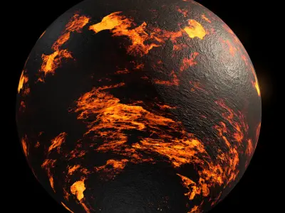 Lava Planet 04 - 8k PBR Low-poly 3D model