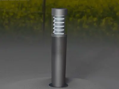 Low-Poly Basic Light Column 20 - Street Light Set-9 Low-poly 3D model