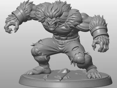 Street Fighter Blanka Inspired Beast Warrior - 3D STL File 3D print model