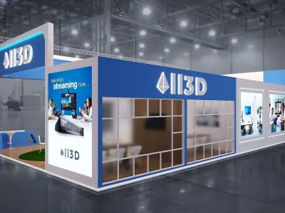 Exhibition Stand Stall  19X10 3 SIDE OPEN 3D model