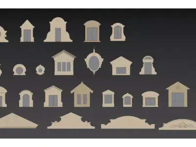 European-style window casing 3D model