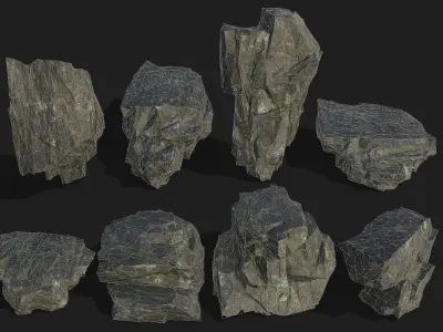 cliff rocks - 3D Models PBR Pack 08 Low-poly 3D model