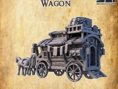 Nomad Merchant Wagon Tabletop Terrain 28 MM 3D print model
