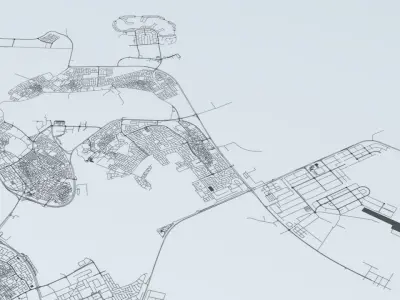 Bahrain Road Network and Streets 3D model