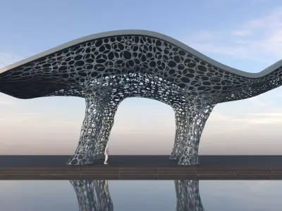Futuristic high Pavilion 3D model