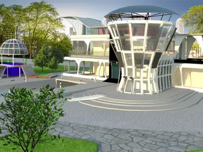 exterior  building office  Inovation center 3D model