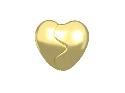 Broken Heart v1 010 Low-poly 3D model