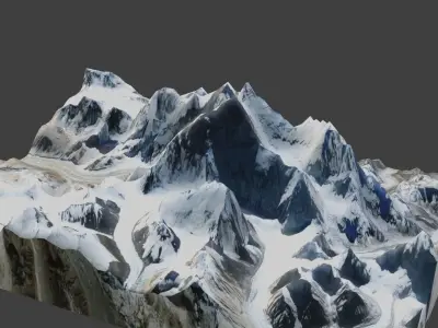 Everest Mountain Low-poly 3D model