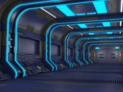 Sci Fi Corridor Room 3D model