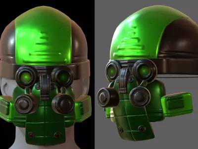 Gas mask helmet 3d model scifi Low-poly  3D model order