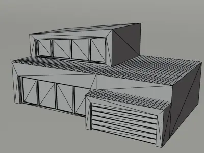 Cartoon Hi Tech simpsons house Polygonal Style Low-poly 3D model