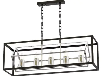 Eurosvet-70122 light fixture with four lights hanging from it 3D model