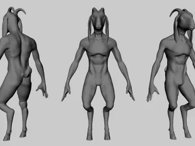 Goat Man - Topology + UV Map