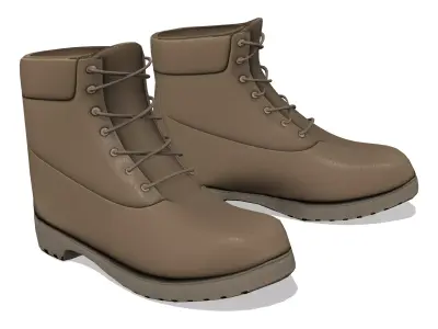 Sci-fi Cyborg Combat Work Boots Low-poly 3D model