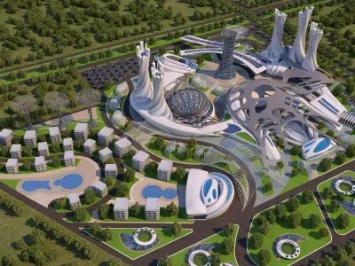 0013 - Futuristic City - 2021 - 01 - 2Ds Plans - 3Ds Files 3D model