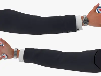  Poker Chips in Businessman Hand 