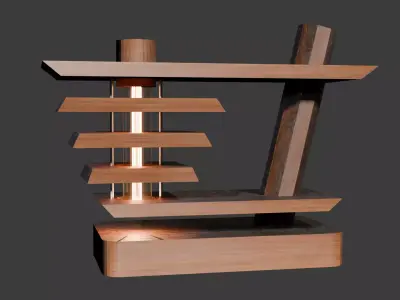 Funk Wood Steps Lamp with Edison Bulb Low-poly 3D model