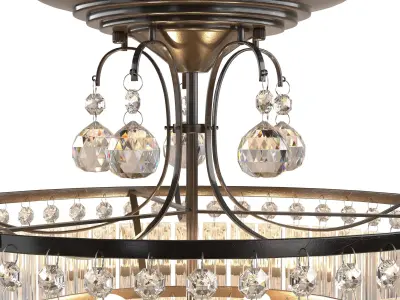 CVKASH 5 -Lights Crystal Round Chandelier Antique Modern Black 3D model
