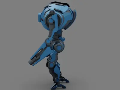 COMBAT Droid rigged - animated character 3D model