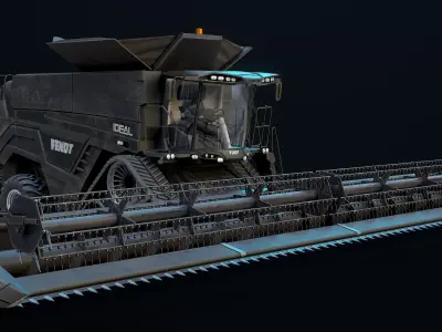  Modern Combine Harvester Fendt Black PBR 