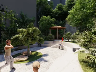 Recreational Area and Park Model In An Old Neighborhood 3D model