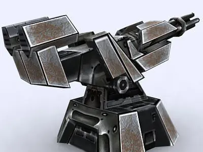 3DRT - Sci-Fi Forces - AA Gun 2  Low-poly 3D model