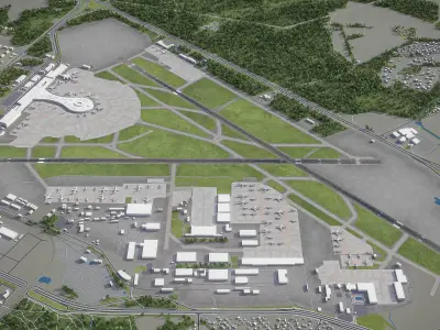 Moscow - Vnukovo International Airport - VKO Low-poly 3D model