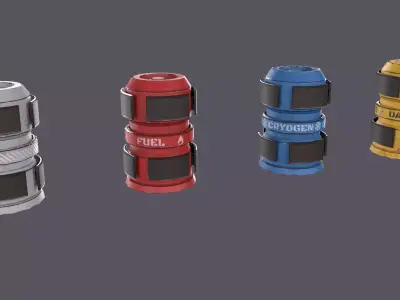 Sci-fi barrel Low-poly 3D model