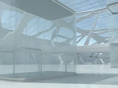  Sci-Fi Futuristic Warehouse Hangar Interior 