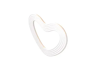 Line Heart Icon v1 004 Low-poly 3D model