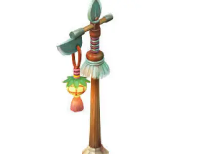 Cartoon version - burst chrysanthemum lights 3D model