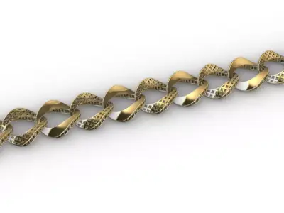 Gold bracelet chains new collection 51-60 3D print model 3D 3D print model