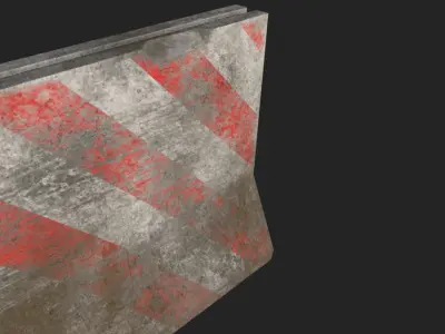 Damaged Concrete Block - Game Ready PBR Asset Low-poly 3D model